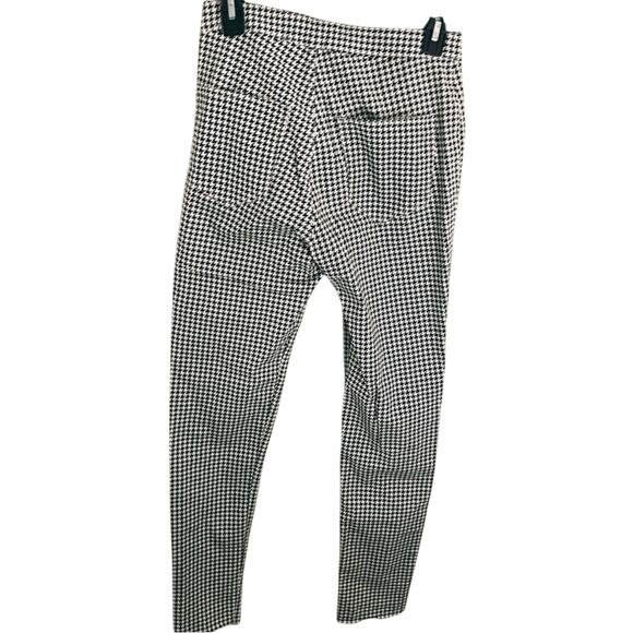 H&M Divided Houndstooth Check Stretch Twill Pants Size 4 Skinny Fit Raw Hem Cut - Picture 9 of 10